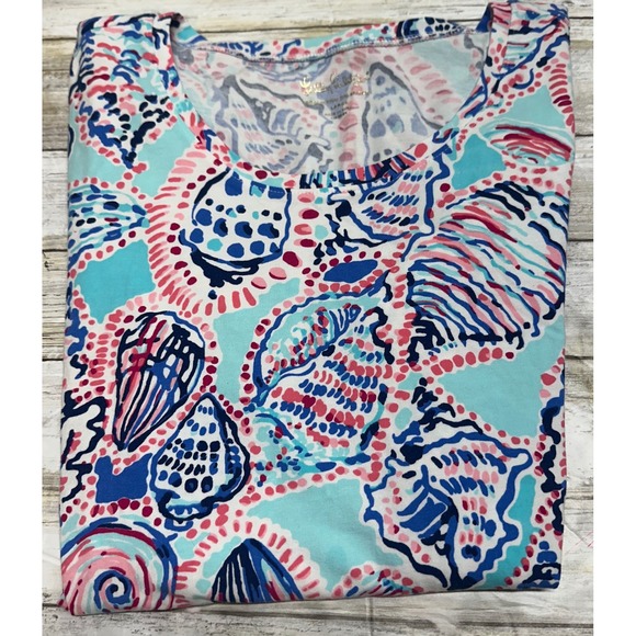 Lilly Pulitzer Tops - Lilly Pulitzer Karrie top  shell me about top.  Size large.  Blue pink vacation